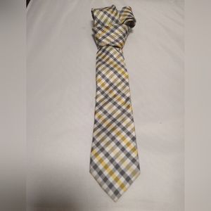 Men's Necktie from Express Yellow gray white  plaid 2 5/8" wide